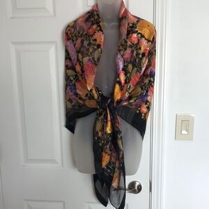 Pierre Balmain made in France Hand rolled All Silk  Scarf, Shawl, Wrap 52”x52”